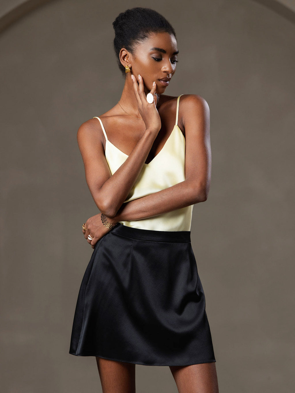 Camisolas de pura seda con tirantes finos