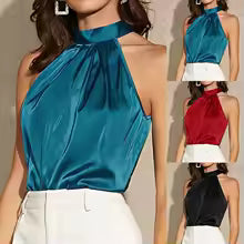 Tops cortos básicos cuello Halter