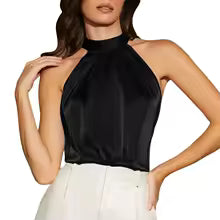 Tops cortos básicos cuello Halter